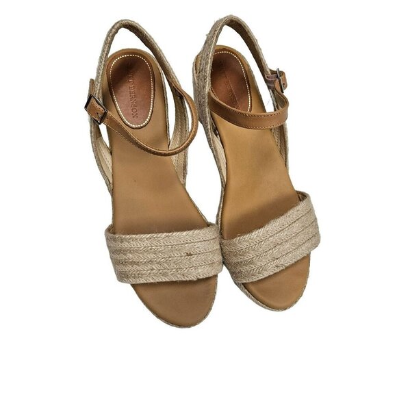Matt Bernson Women's Espadrille Wedge Sandals Size 8M Tan & Beige Boho Beachy - Picture 2 of 14
